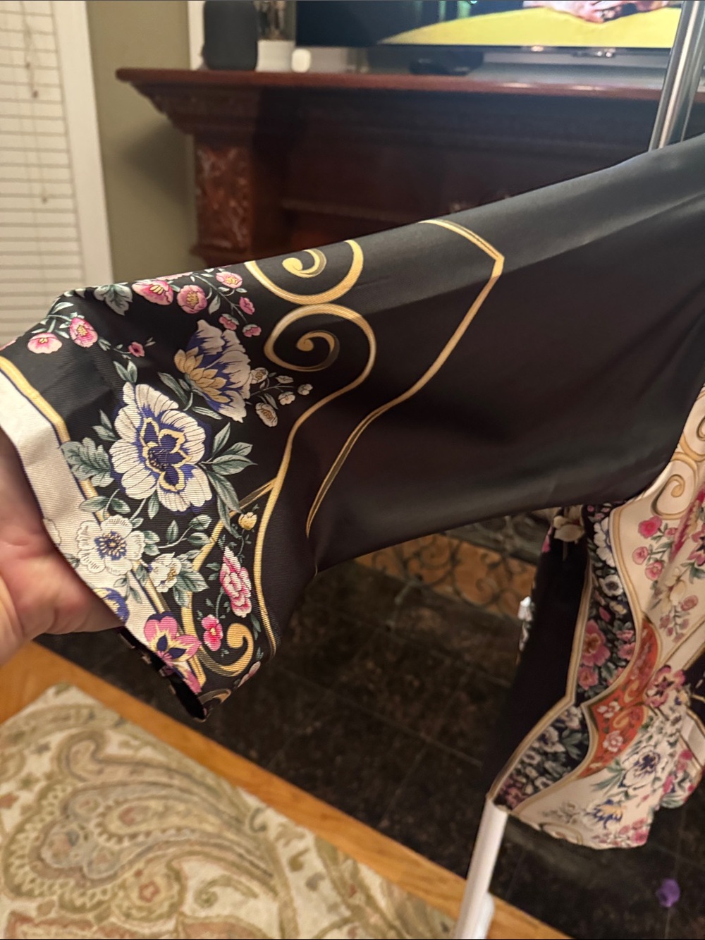 NWT $240 JOHNNY WAS FLORAL, BAROQUE KIMONO SLEEVE BLOUSE Sz XL - Picture 4 of 11